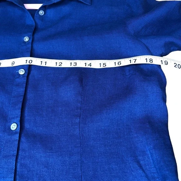 UNTUCKit Nancy Linen Dress Size 4 Navy Blue Minimalist Neutral Natural Fibers - Picture 6 of 8